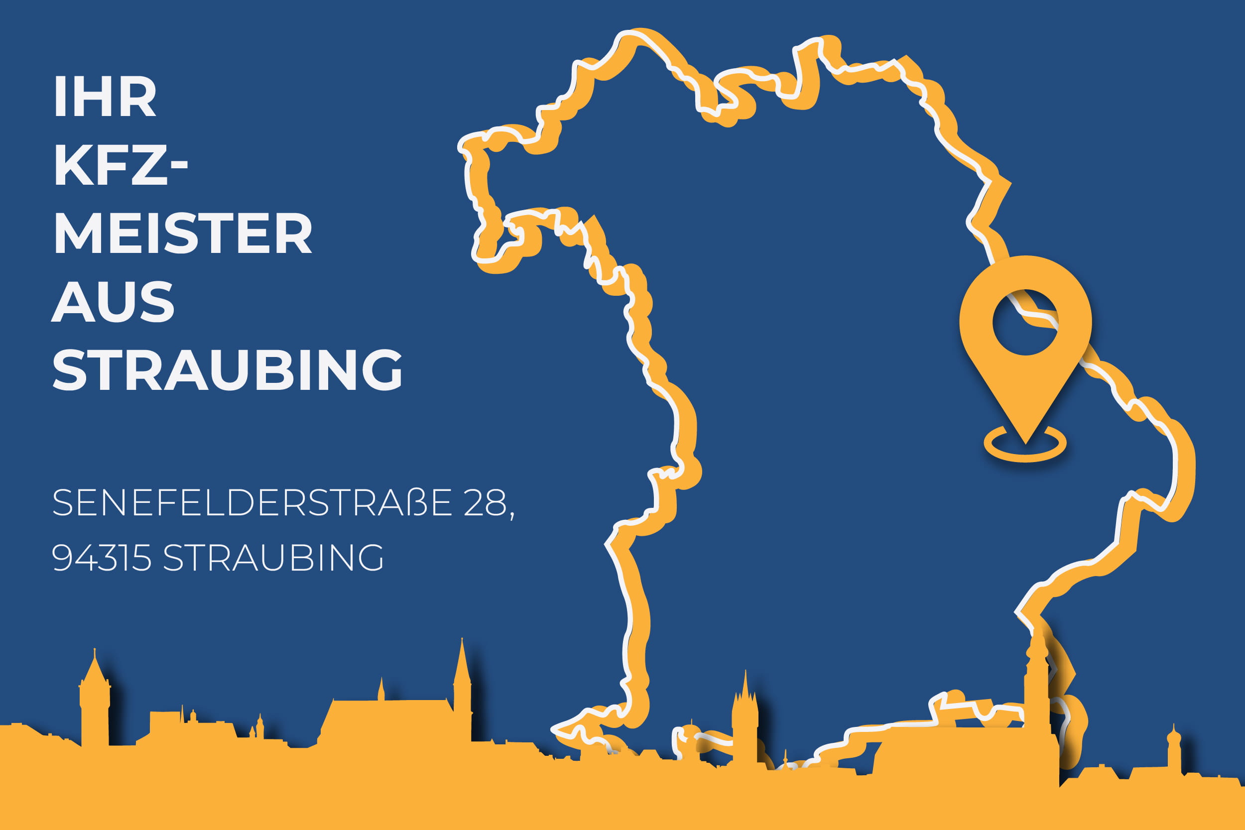 Bild zeigt eine Landkarte mit dem Standort von Auto Straubing